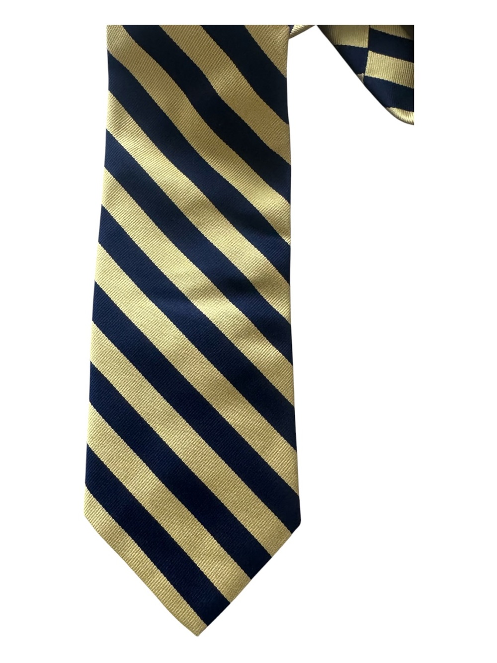 VTG Brooks Brothers Makers Tie Silk Repp Stripe Navy Gold USA NWT Classic